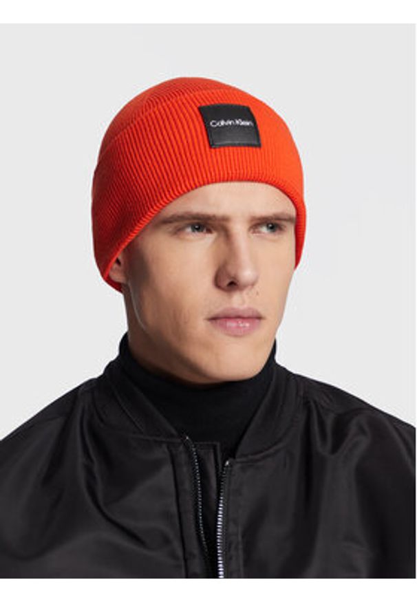 Calvin Klein Czapka K50K509682 Pomarańczowy. Kolor: pomarańczowy. Materiał: bawełna