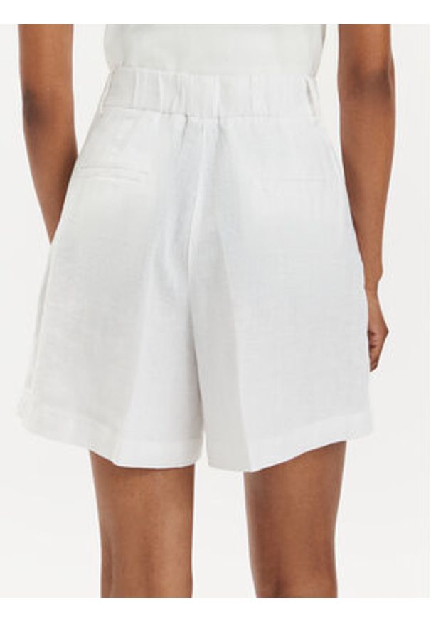 Sisley Szorty materiałowe 4AGHL9013 Biały Regular Fit. Kolor: biały. Materiał: len