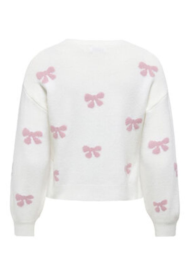 only - ONLY Sweter Bora 15360712 Biały Regular Fit. Kolor: biały. Materiał: syntetyk