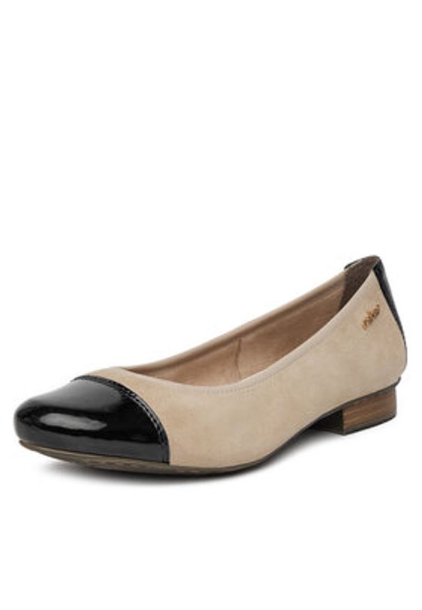 Rieker Baleriny 51998-60 Beżowy. Kolor: beżowy. Materiał: zamsz, skóra