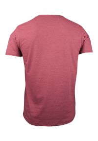 Różowy T-Shirt (Koszulka) z Kieszonką, Bez Nadruku -Brave Soul- Męski, Okrągły Dekolt, Łososiowy. Okazja: na co dzień. Kolor: różowy. Materiał: bawełna, poliester. Sezon: wiosna, lato. Styl: casual #2