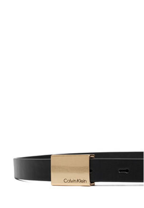 Calvin Klein Pasek Titlecase Plaque Belt 20Mm LV04F7089G Czarny. Kolor: czarny. Materiał: skóra