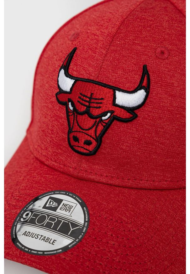 New Era czapka kolor czerwony gładka. Kolor: czerwony. Wzór: gładki