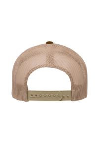 FLEXFIT - Retro 5 Panel Two Tone Trucker Cap. Kolor: brązowy, zielony, wielokolorowy. Styl: retro