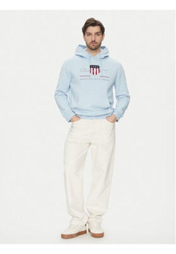 GANT - Gant Bluza Archive Shield 2047082 Niebieski Regular Fit. Kolor: niebieski. Materiał: bawełna