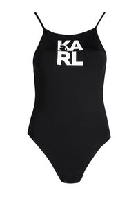 Karl Lagerfeld Strój Kąpielowy "Logo" | KL22WOP01 | Printed Logo | Kobieta | Czarny. Kolor: czarny. Materiał: elastan, poliamid. Wzór: nadruk