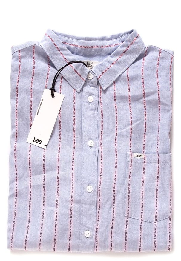 Lee - LEE ONE POCKET SHIRT HEATHER BLUE L46BCBLI. Materiał: materiał