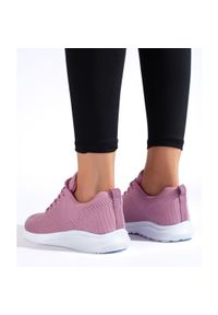SUPER COOL Lekkie Ażurowe Sneakersy różowe. Kolor: różowy. Wzór: ażurowy #5