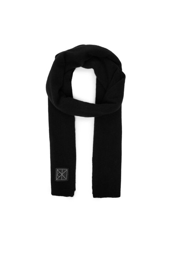 Calvin Klein Szalik Emblem LV04D8014G Czarny. Kolor: czarny. Materiał: kaszmir