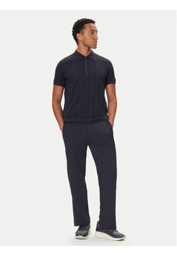 BOSS Polo Mirror QZ 50548653 Granatowy Relaxed Fit. Typ kołnierza: polo. Kolor: niebieski. Materiał: bawełna