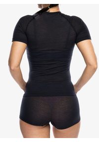 Koszulka termoaktywna damska Odlo Merino PW 140 Seamless BL Top Crew Neck SS. Kolor: czarny, szary, wielokolorowy