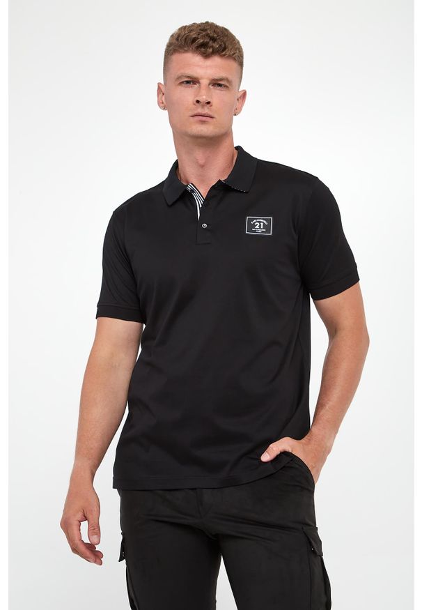 Karl Lagerfeld - Polo męskie z logo KARL LAGERFELD. Typ kołnierza: polo