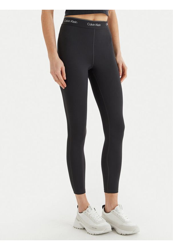 Calvin Klein Performance Legginsy LVGWS5L609 Czarny Slim Fit. Kolor: czarny. Materiał: syntetyk