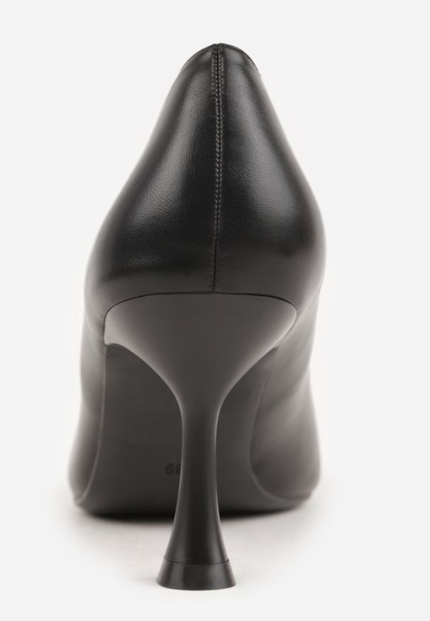 Born2be - Czarne Czółenka na Szpilce o Stożkowym Kształcie Kowena. Okazja: na spotkanie biznesowe. Kolor: czarny. Materiał: jeans, koronka. Wzór: gładki. Obcas: na szpilce. Styl: elegancki, biznesowy, klasyczny, wizytowy