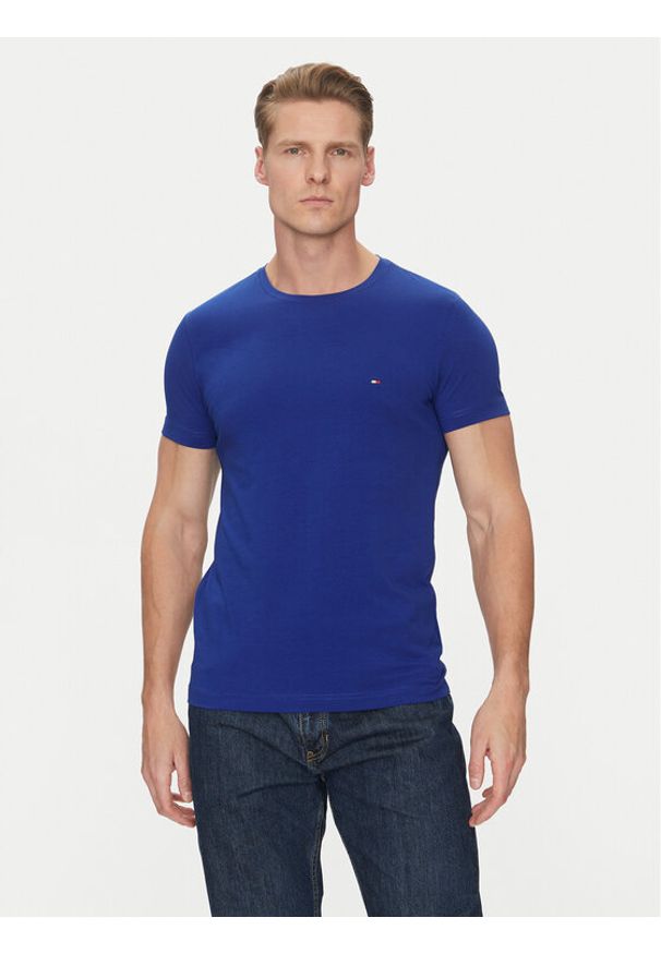 TOMMY HILFIGER - Tommy Hilfiger T-Shirt MW0MW10800 Niebieski Slim Fit. Kolor: niebieski. Materiał: bawełna