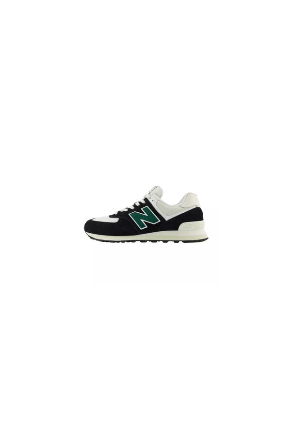 Buty do chodzenia męskie New Balance 574. Kolor: czarny, zielony, wielokolorowy. Materiał: zamsz. Szerokość cholewki: normalna. Model: New Balance 574. Sport: turystyka piesza