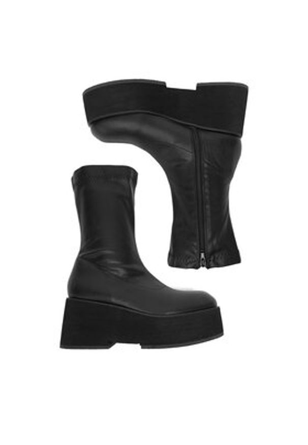 DeeZee Botki W3LH164802 Czarny. Kolor: czarny. Materiał: syntetyk, materiał