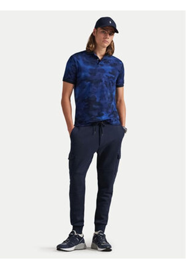 Polo Ralph Lauren Polo 710P04010001 Granatowy Custom Slim Fit. Typ kołnierza: polo. Kolor: niebieski. Materiał: bawełna