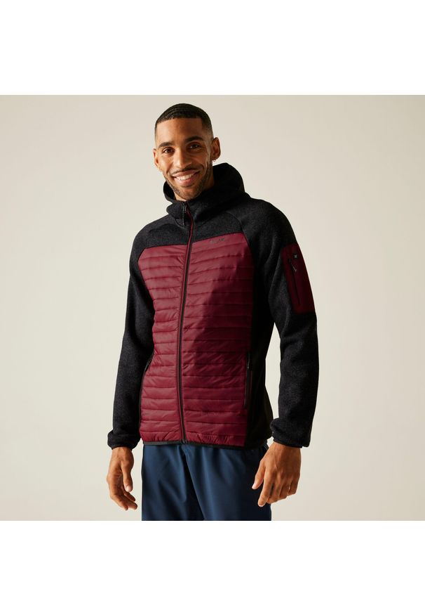 Regatta - Kurtka męska hybrydowa Newhill. Kolor: czerwony, brązowy, wielokolorowy. Materiał: puch. Sport: turystyka piesza