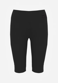 Renee - Czarne Szorty Bikery High Waist z Wyszczuplającym Pasem Briarrose. Okazja: na co dzień. Stan: podwyższony. Kolor: czarny. Materiał: len. Styl: sportowy, casual #3
