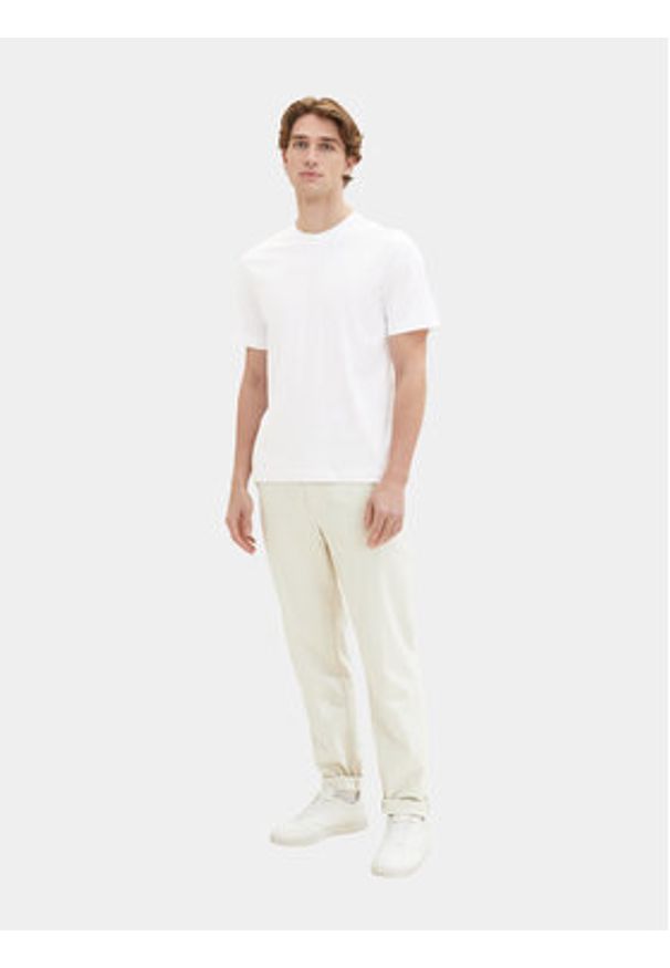 Tom Tailor Komplet 2 t-shirtów 1037741 Biały Regular Fit. Kolor: biały. Materiał: bawełna