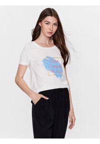 Vero Moda T-Shirt Pamala 10284321 Biały Regular Fit. Kolor: biały. Materiał: bawełna