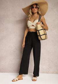 Renee - Czarne Spodnie Karrill. Kolor: czarny. Materiał: wiskoza. Długość: długie. Sezon: lato. Styl: elegancki
