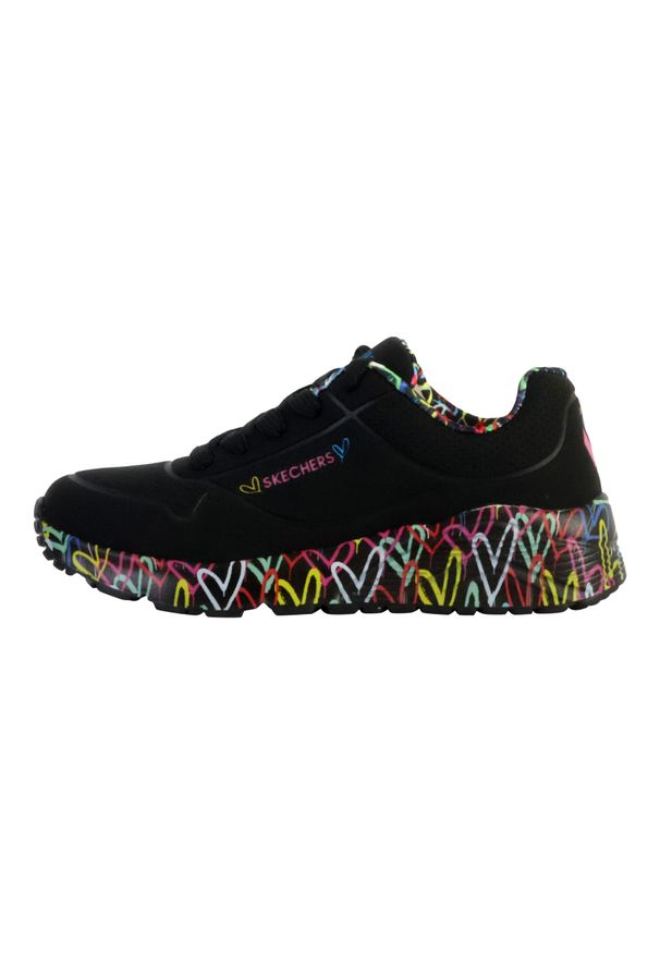 skechers - Buty sportowe Sneakersy dziewczęce, Skechers Uno Lite. Okazja: na co dzień. Kolor: czarny. Sport: turystyka piesza