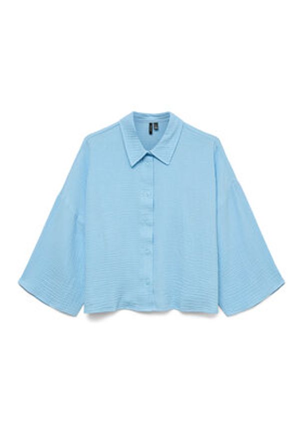 Vero Moda Koszula Natali 10279685 Niebieski Standard Fit. Kolor: niebieski. Materiał: bawełna