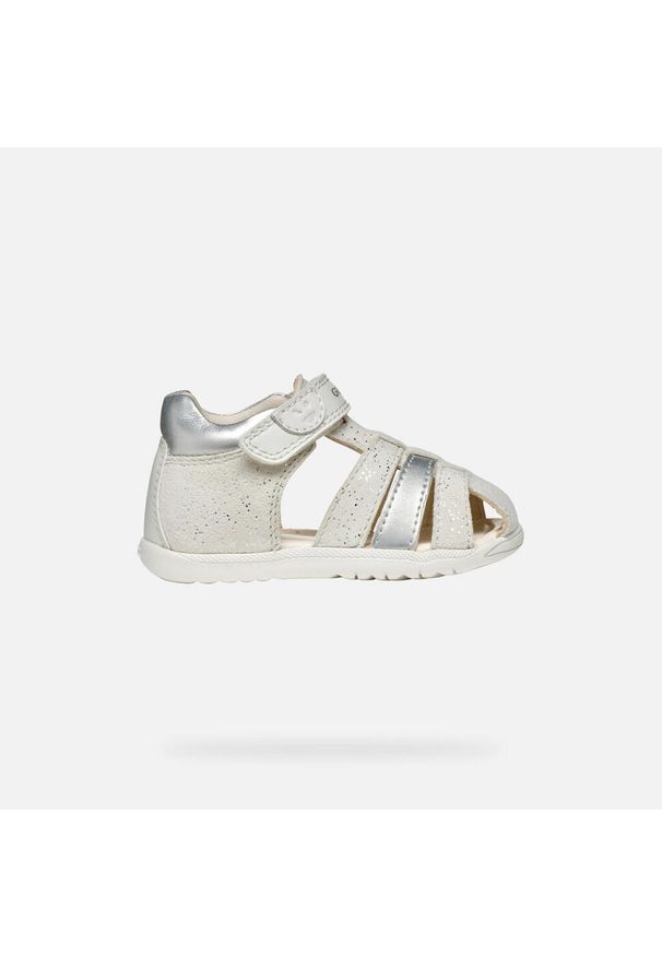 Geox - Sandały GEOX B SANDAL MACCHIA GIR Beżowy. Kolor: biały, szary, wielokolorowy. Materiał: skóra. Sezon: lato