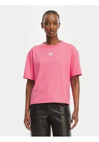 Hugo - HUGO T-Shirt Signature 50556807 Różowy Regular Fit. Kolor: różowy. Materiał: bawełna #1