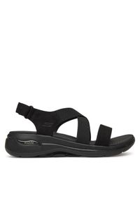 skechers - Skechers Sandały Go Walk Arch Fit Sandal-Treasured 140257/BBK Czarny. Kolor: czarny. Materiał: materiał