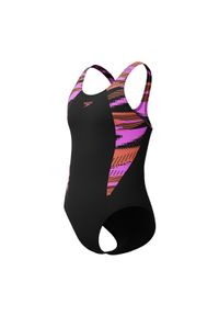 Strój kąpielowy jednoczęściowy dziewczęcy na basen Speedo HyperBoom. Kolor: czarny, różowy, wielokolorowy