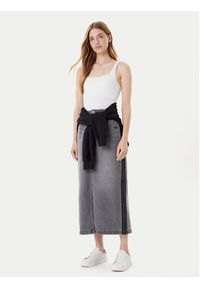 Adidas - adidas Spódnica jeansowa adicolor 3-Stripes JW2659 Szary Regular Fit. Kolor: szary. Materiał: bawełna #2