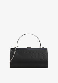 Born2be - Czarna Brokatowa Torebka Kopertówka z Metalową Rączką z Odpinanym Łańcuszkiem Zalive. Kolor: czarny. Styl: elegancki #5