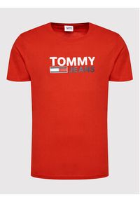 Tommy Jeans T-Shirt Corp Logo DM0DM15379 Czerwony Regular Fit. Kolor: czerwony. Materiał: bawełna #3