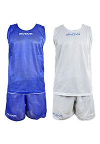 Komplet koszykarski spodenki+koszulka Givova Double niebiesko-biały. Kolor: niebieski, biały, wielokolorowy #1