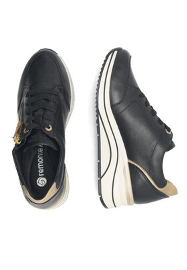 Remonte Sneakersy D0T03-01 Czarny. Kolor: czarny. Materiał: skóra