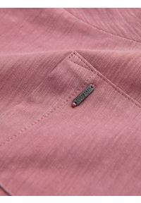 Ombre Clothing - T-shirt męski polo z ozdobnymi guzikami - zgaszony róż V4 S1744 - XXL. Typ kołnierza: polo. Kolor: różowy. Materiał: bawełna, dzianina #2