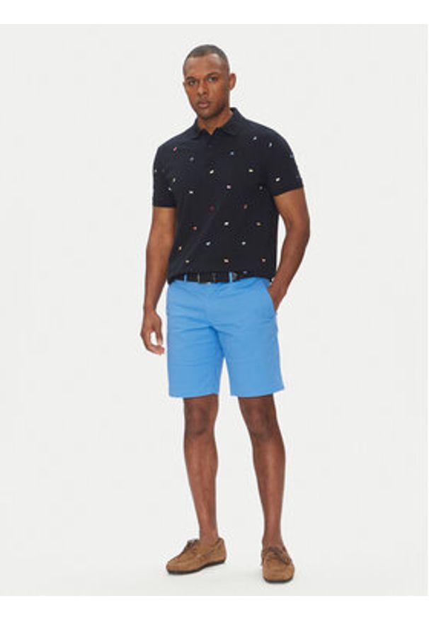 TOMMY HILFIGER - Tommy Hilfiger Szorty materiałowe Brooklyn MW0MW23563 Niebieski Regular Fit. Kolor: niebieski. Materiał: bawełna