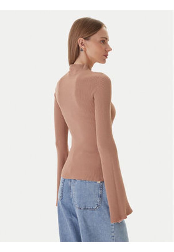 Kontatto Golf 3M0816C Beżowy Regular Fit. Typ kołnierza: golf. Kolor: beżowy. Materiał: syntetyk