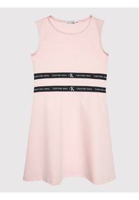 Calvin Klein Jeans Sukienka codzienna Punto Logo IG0IG01413 Różowy Slim Fit. Okazja: na co dzień. Kolor: różowy. Materiał: syntetyk. Typ sukienki: proste. Styl: casual #1
