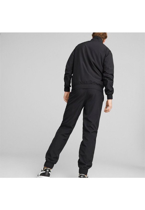 Dres Puma Woven Tracksuit, Mężczyźni. Kolor: czarny, biały, wielokolorowy. Materiał: dresówka. Sport: fitness