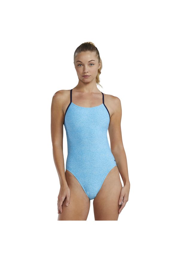 Strój pływacki damski TYR Cutoutfit Swimsuit - Lapped. Kolor: niebieski