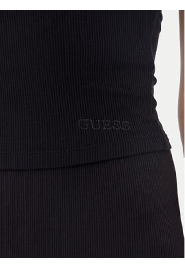 Guess T-Shirt O5GP04 KCDA2 Czarny Slim Fit. Kolor: czarny. Materiał: syntetyk