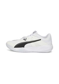 Buty do siatkówki Mężczyzna Puma Eliminate Pro II biały. Kolor: biały, wielokolorowy, niebieski, czarny. Materiał: materiał, syntetyk, tkanina. Sport: siatkówka