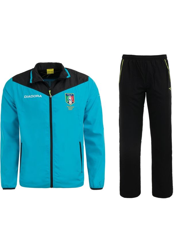 Dres męski Diadora AIA, rozmiar S. Kolor: niebieski, czarny, wielokolorowy. Materiał: dresówka. Sport: fitness, piłka nożna