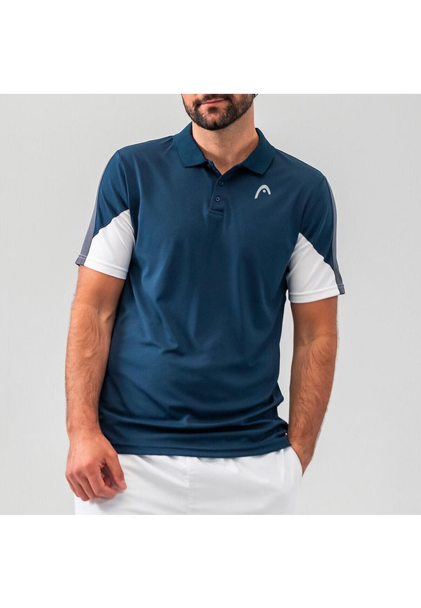 Head - Koszulka polo męska CLUB 22 Tech. Typ kołnierza: polo. Kolor: niebieski, wielokolorowy, czarny. Materiał: poliester, materiał. Sport: tenis