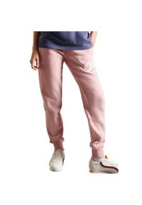 Spodnie dresowe damskie Superdry Pride In Craft joggery. Kolor: różowy. Materiał: bawełna, poliester