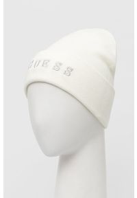 Guess czapka kolor biały. Kolor: biały. Materiał: materiał, dzianina #3